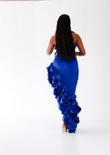 Amarina Dress with Frills - Blue