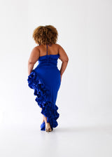 Amarina Dress with Frills - Blue