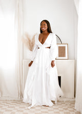 Mykonos Cut out Maxi Dress- White