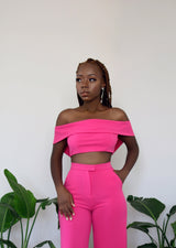 Pink Panther Off Shoulder Crop Top Only