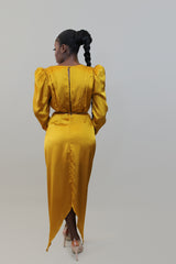 Sleigh Ruched Dress- Dark Green