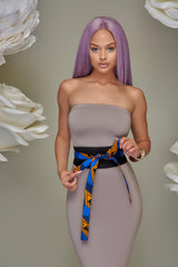 Zara Suede Obi Wrap Belt Blue Yellow | Accessories | Flair By Ashi