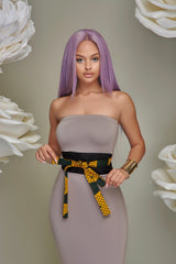 Zara Suede Obi Wrap Belt Green Orange | Accessories | Flair By Ashi