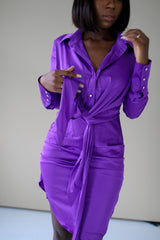 Peru Shirt Dress- Purple