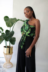 Tropic Like It's Hot Bodysuit- Black/ Green