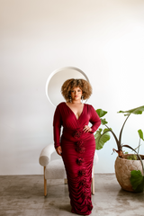 Rosso VNECK BODYSUIT ONLY - Burgundy