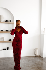 Rosso 3 Piece Maxi Set - Burgundy