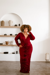 Rosso VNECK BODYSUIT ONLY - Burgundy