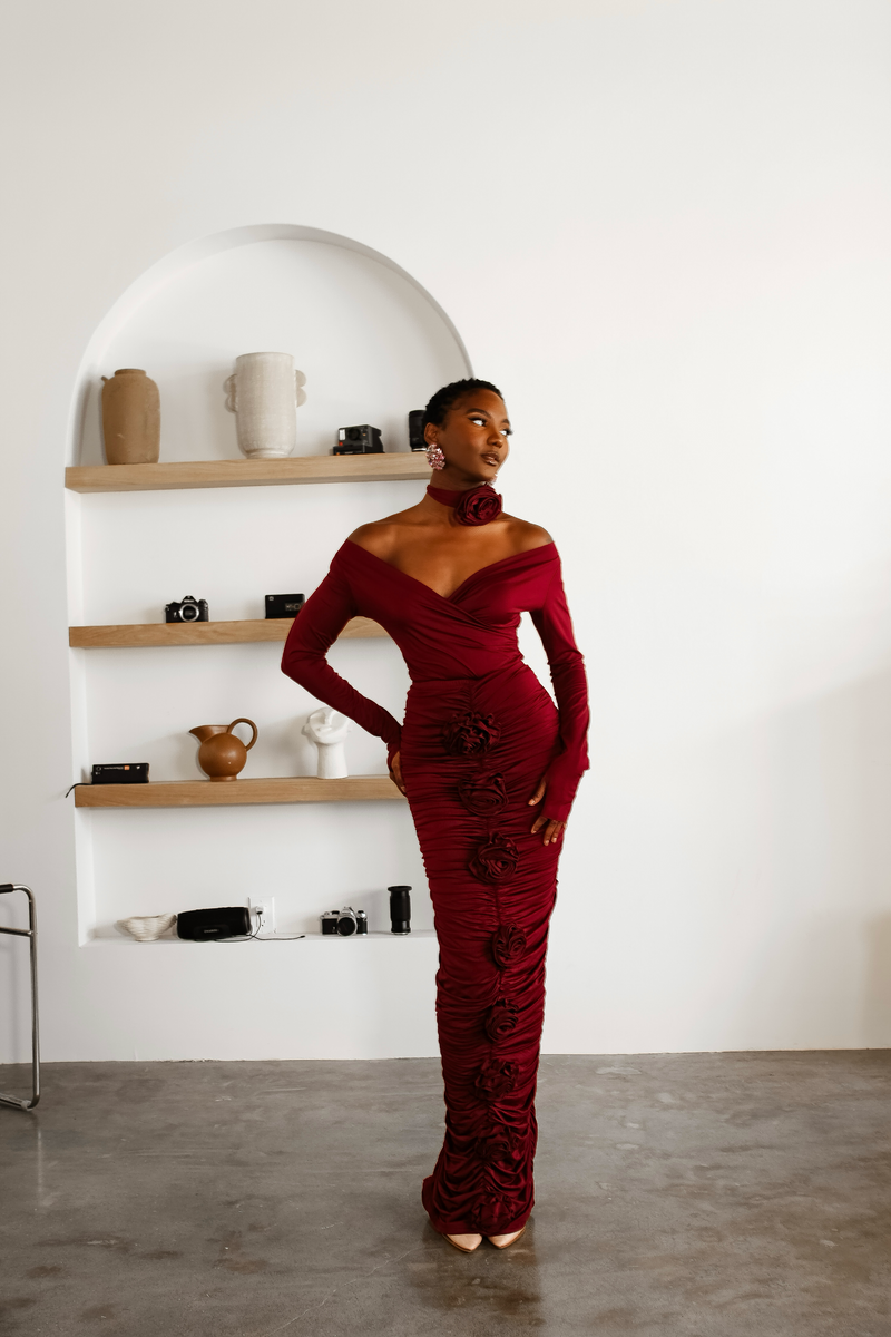 Rosso 3 Piece Maxi Set - Burgundy