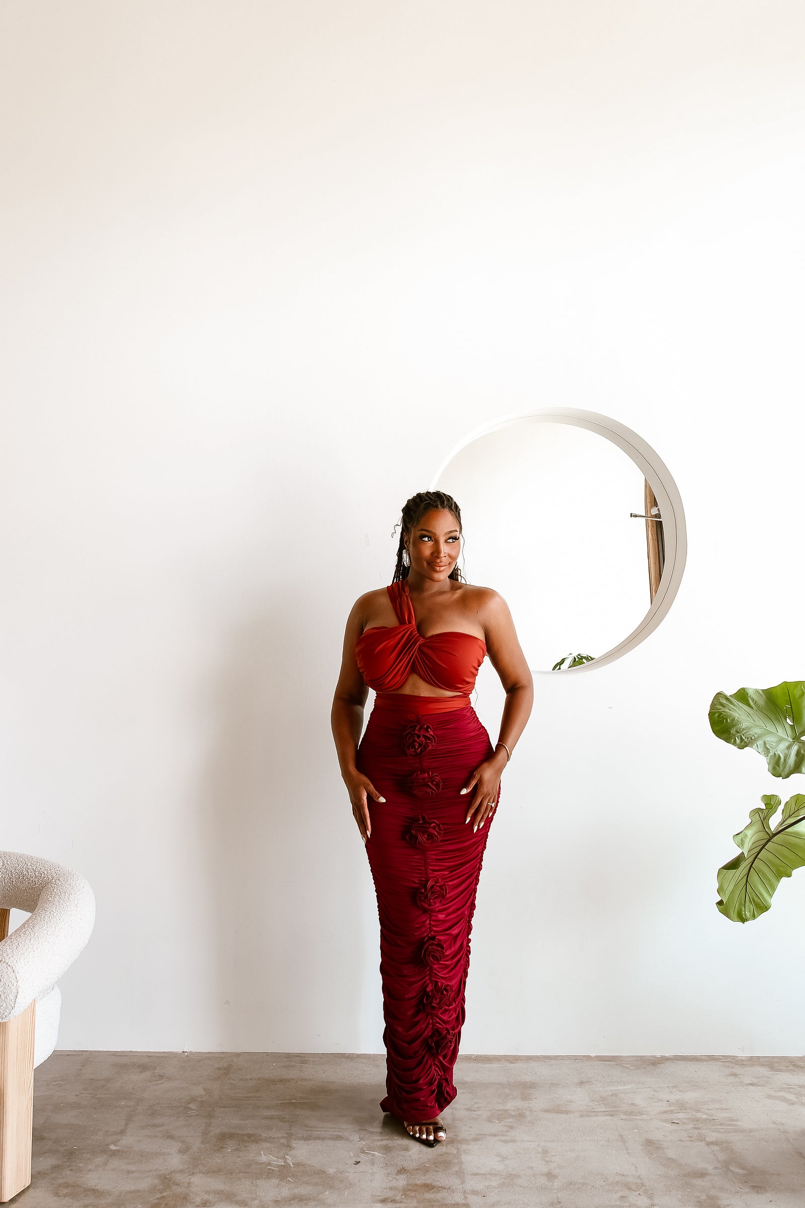 Rosso 3 Piece Maxi Set - Burgundy – Flair By Ashi