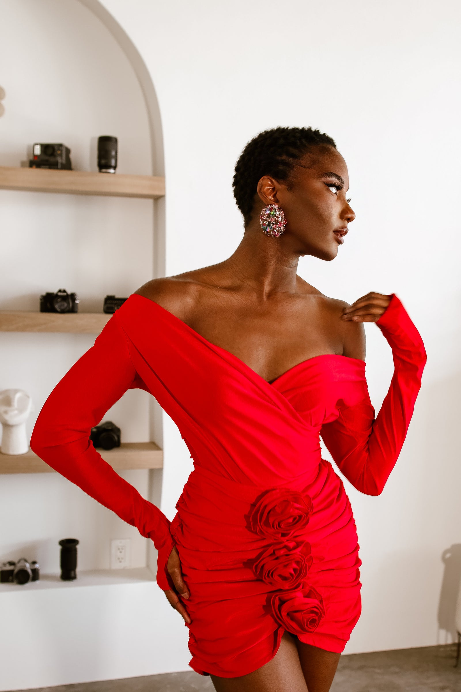 red dress set Rosso 3 Piece Mini Set