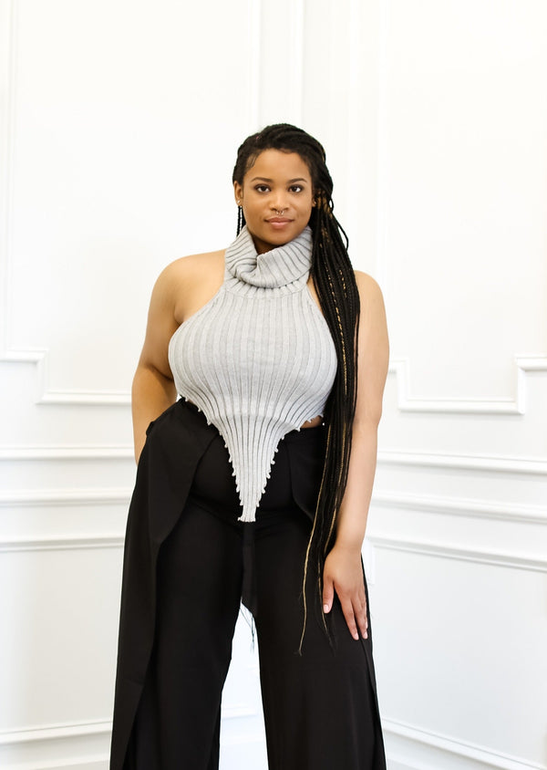 Val Turtle neck Top- Grey