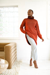 Pumpkin Spice Oversize Turtle neck dress