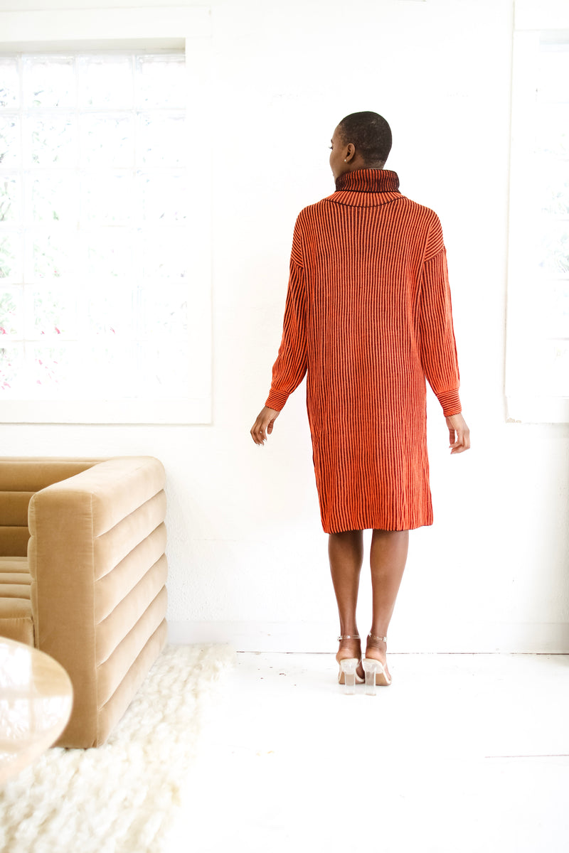 Pumpkin Spice Oversize Turtle neck dress