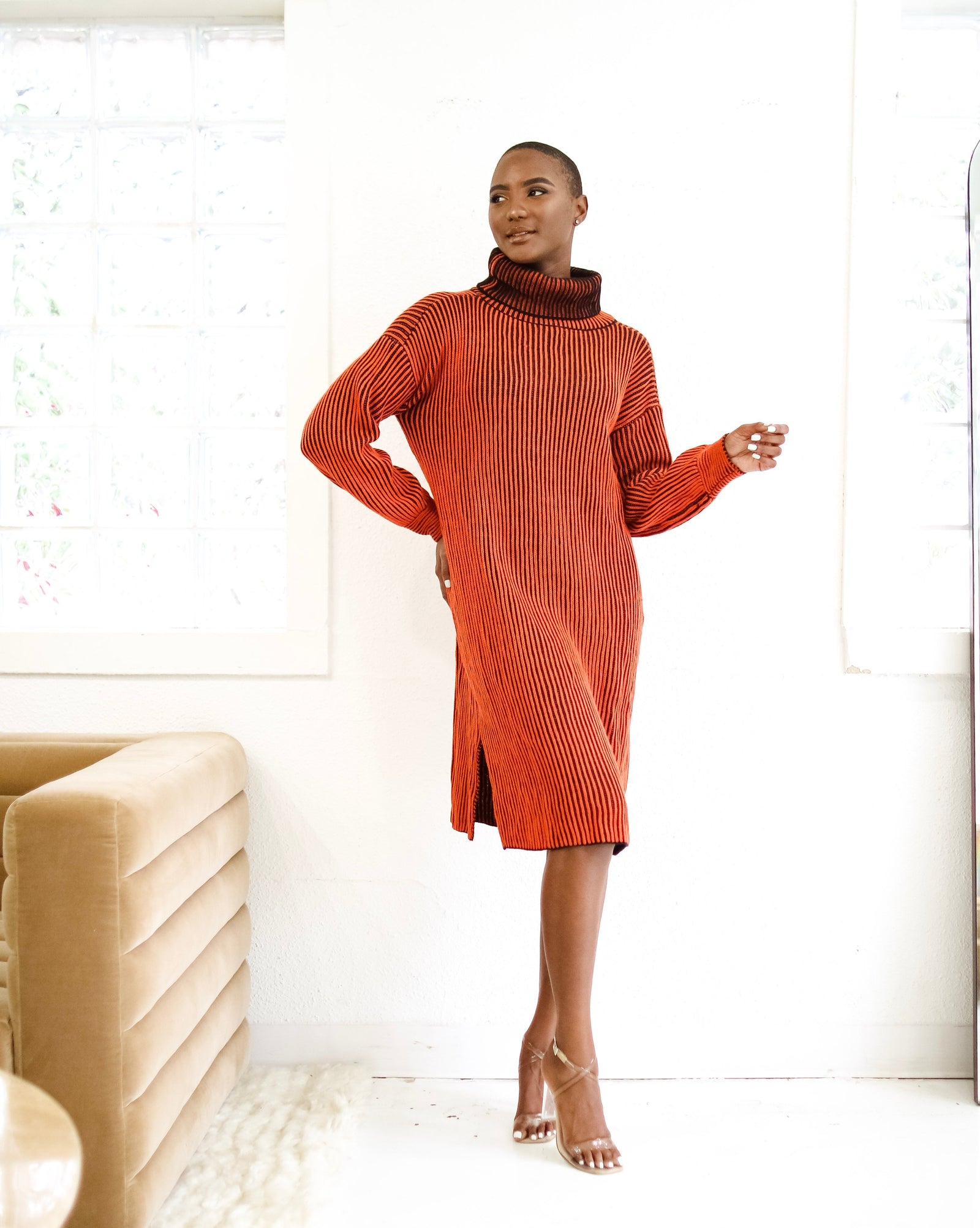 Pumpkin Spice Oversize Turtle neck dress – Flair By Ashi