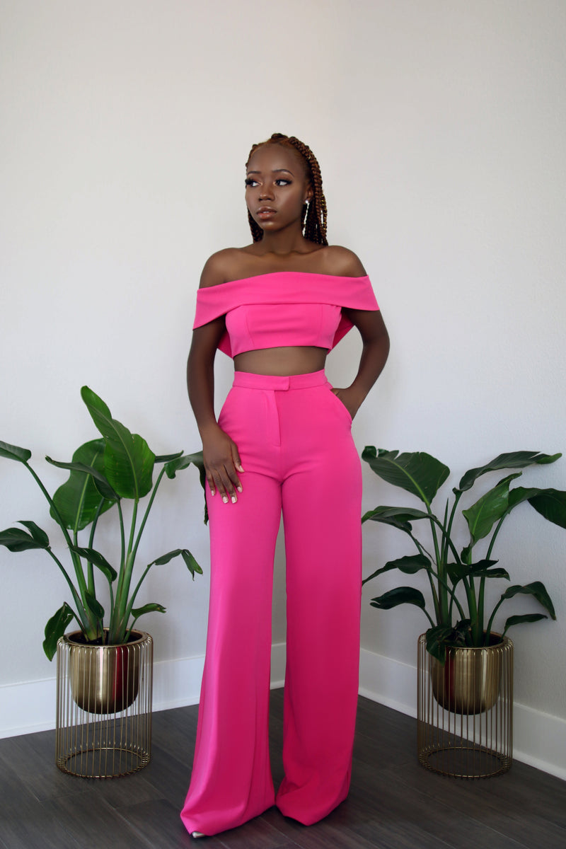 Pink Panther High Waist Wide Leg Pants - Pants Only