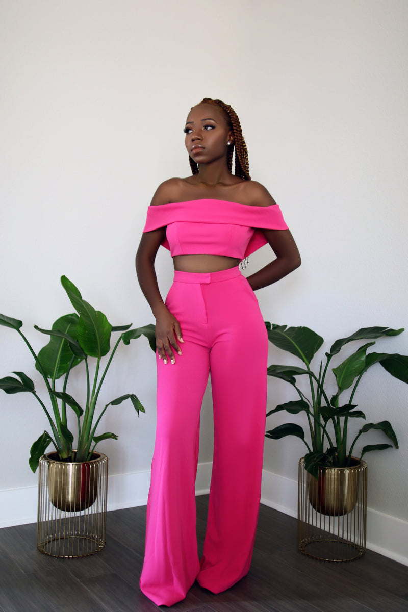 Pink Panther High Waist Wide Leg Pants - Pants Only