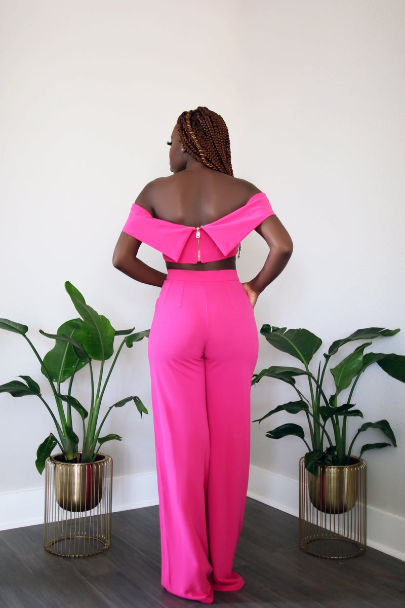 Pink Panther High Waist Wide Leg Pants - Pants Only