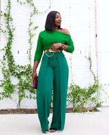 Phoebe High Waist Wrap Front Wide Leg Pants Burnt Orange | Pants | Flair By Ashi