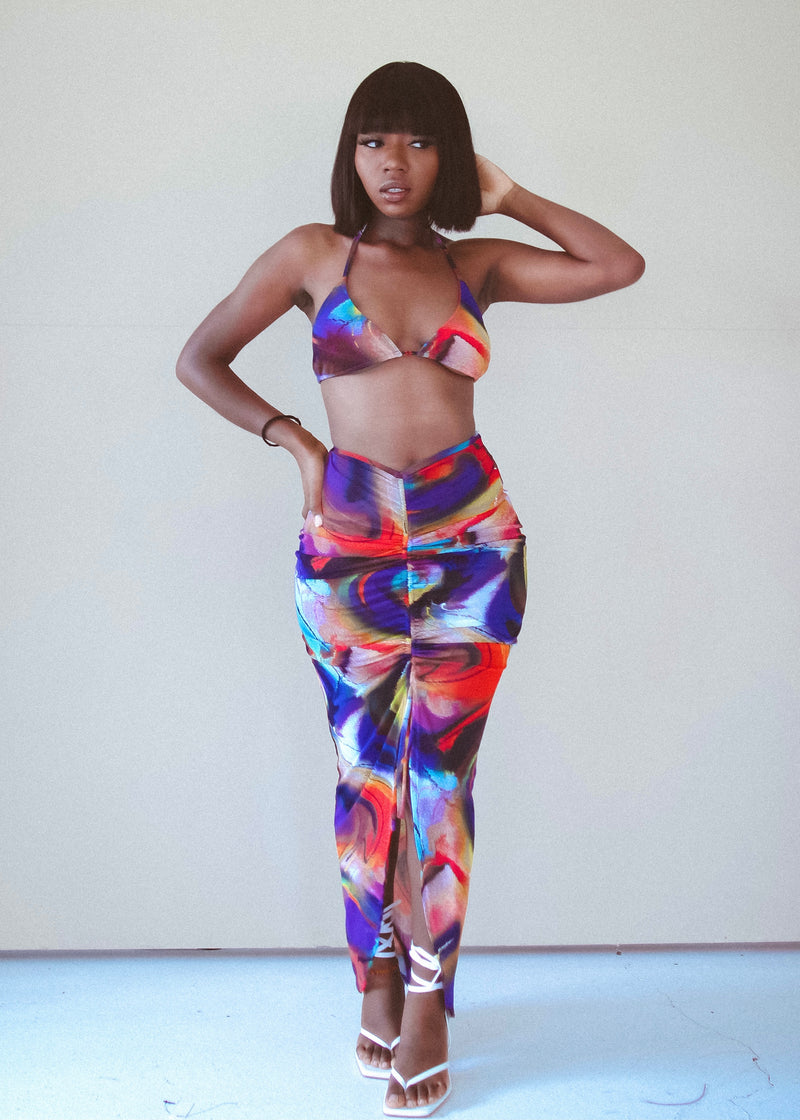 On A Yacht 3 Piece Bikini Cover Set - Multi Color