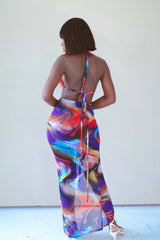 On A Yacht 3 Piece Bikini Cover Set - Multi Color