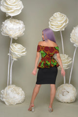 Ugochi Off Shoulder Peplum Top Green | Tops | Flair By Ashi