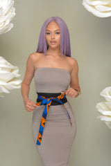 Zara Suede Obi Wrap Belt Blue Yellow | Accessories | Flair By Ashi
