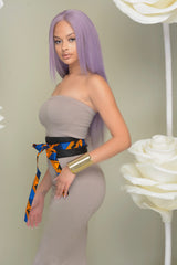 Zara Suede Obi Wrap Belt Blue Yellow | Accessories | Flair By Ashi