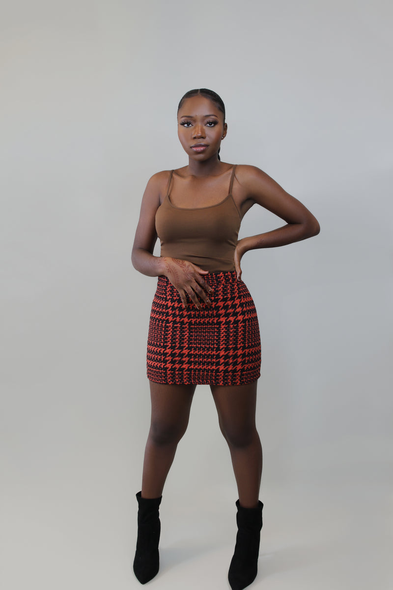 Melody SKIRT- Burnt Orange/ Black