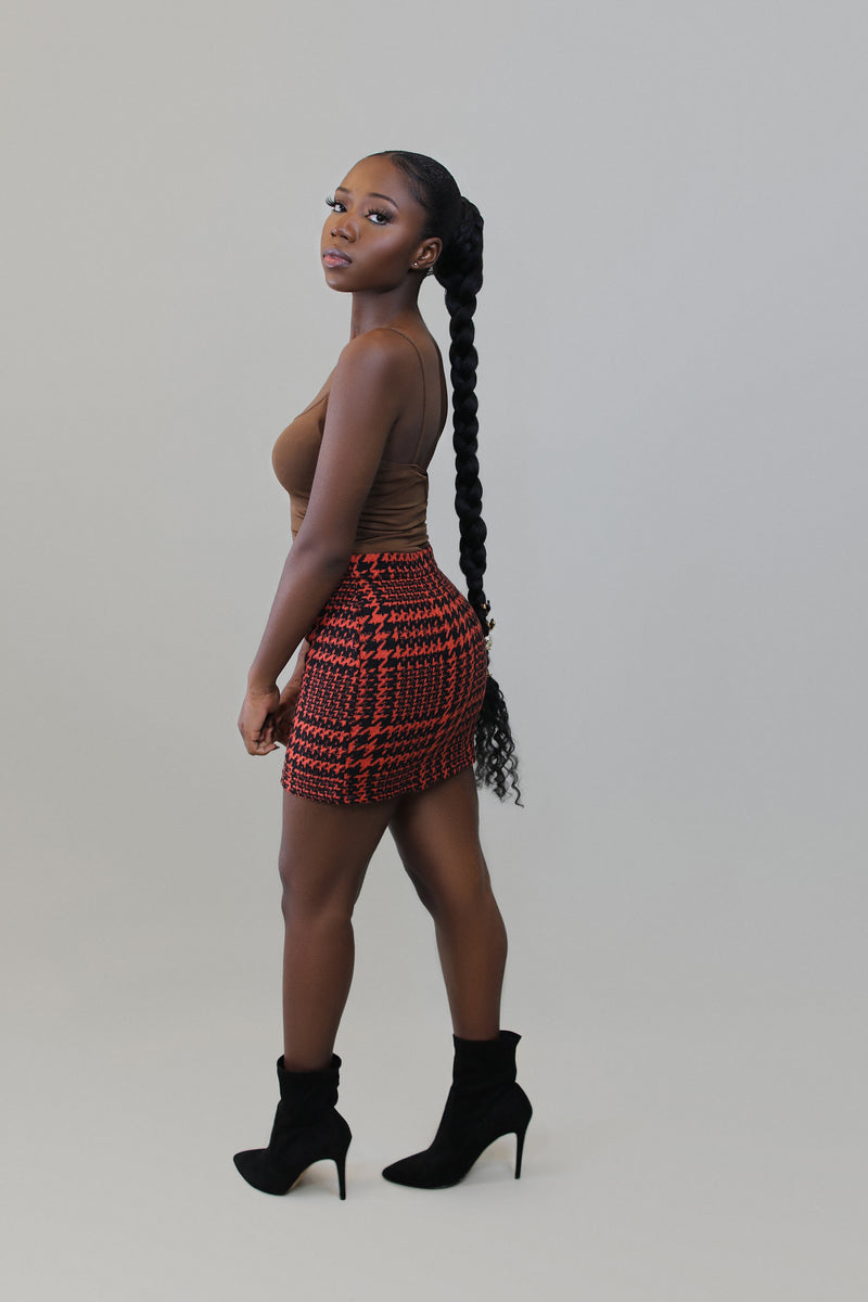 Melody SKIRT- Burnt Orange/ Black