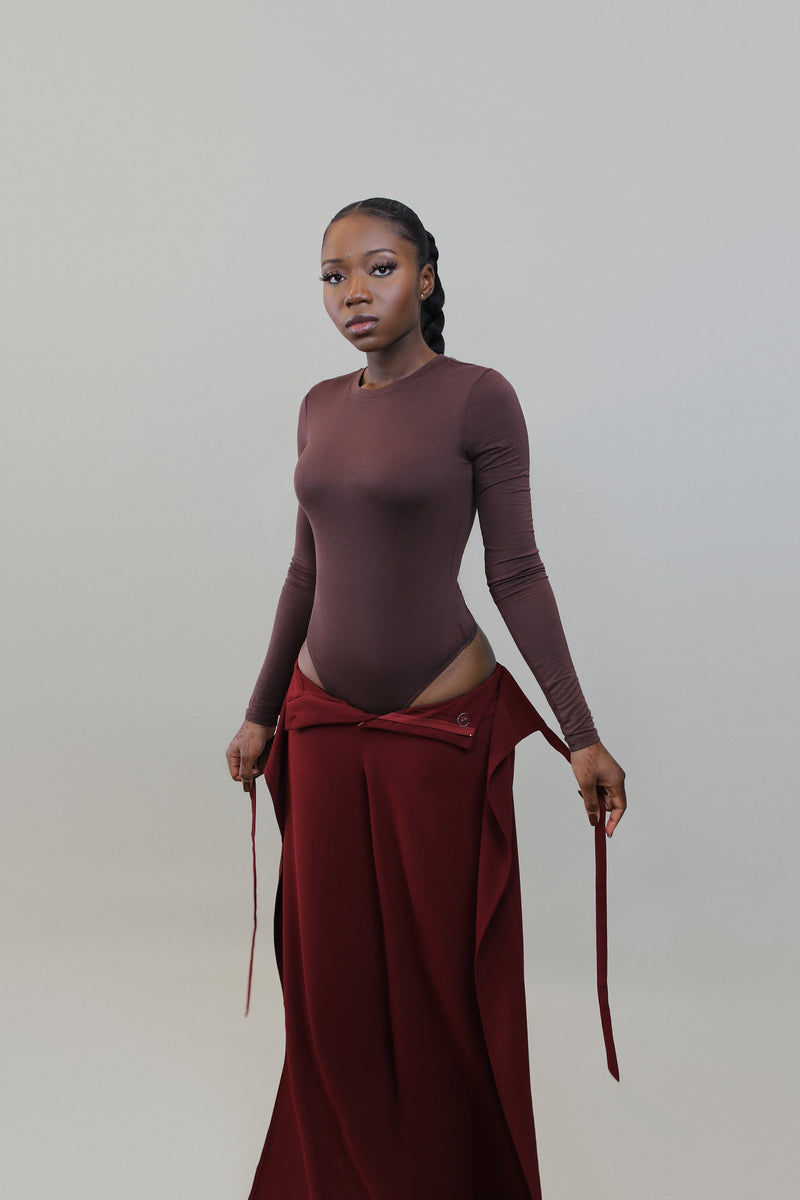 Basic Chocolate Bodysuit- Brown