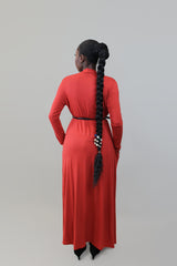 Let's Chill Long Duster Cardigan- Red