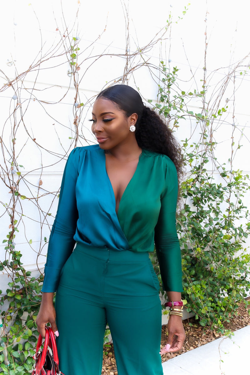 Green With Envy Two-toned Body suit