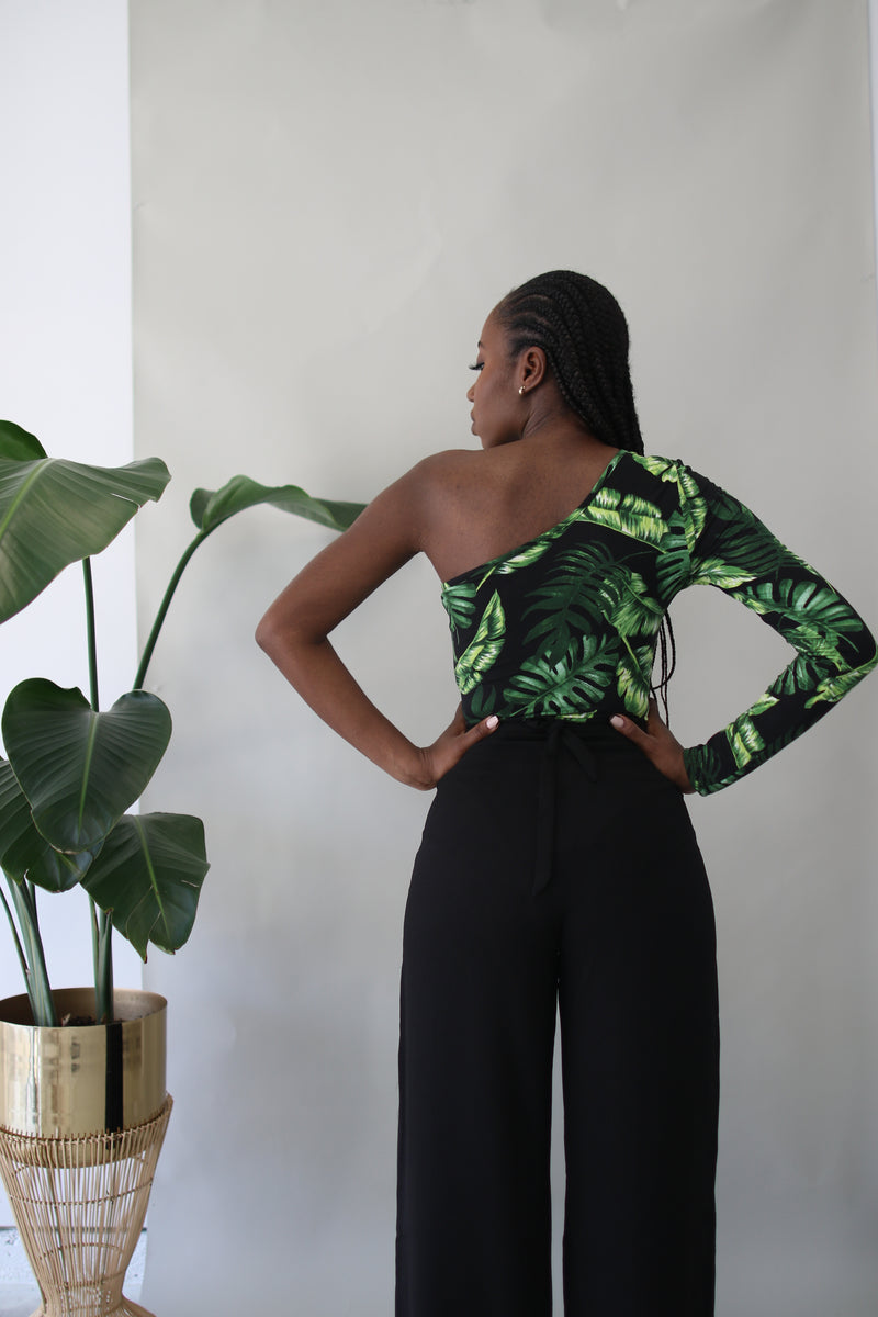 Tropic Like It's Hot Bodysuit- Black/ Green