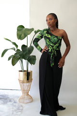 Tropic Like It's Hot Bodysuit- Black/ Green