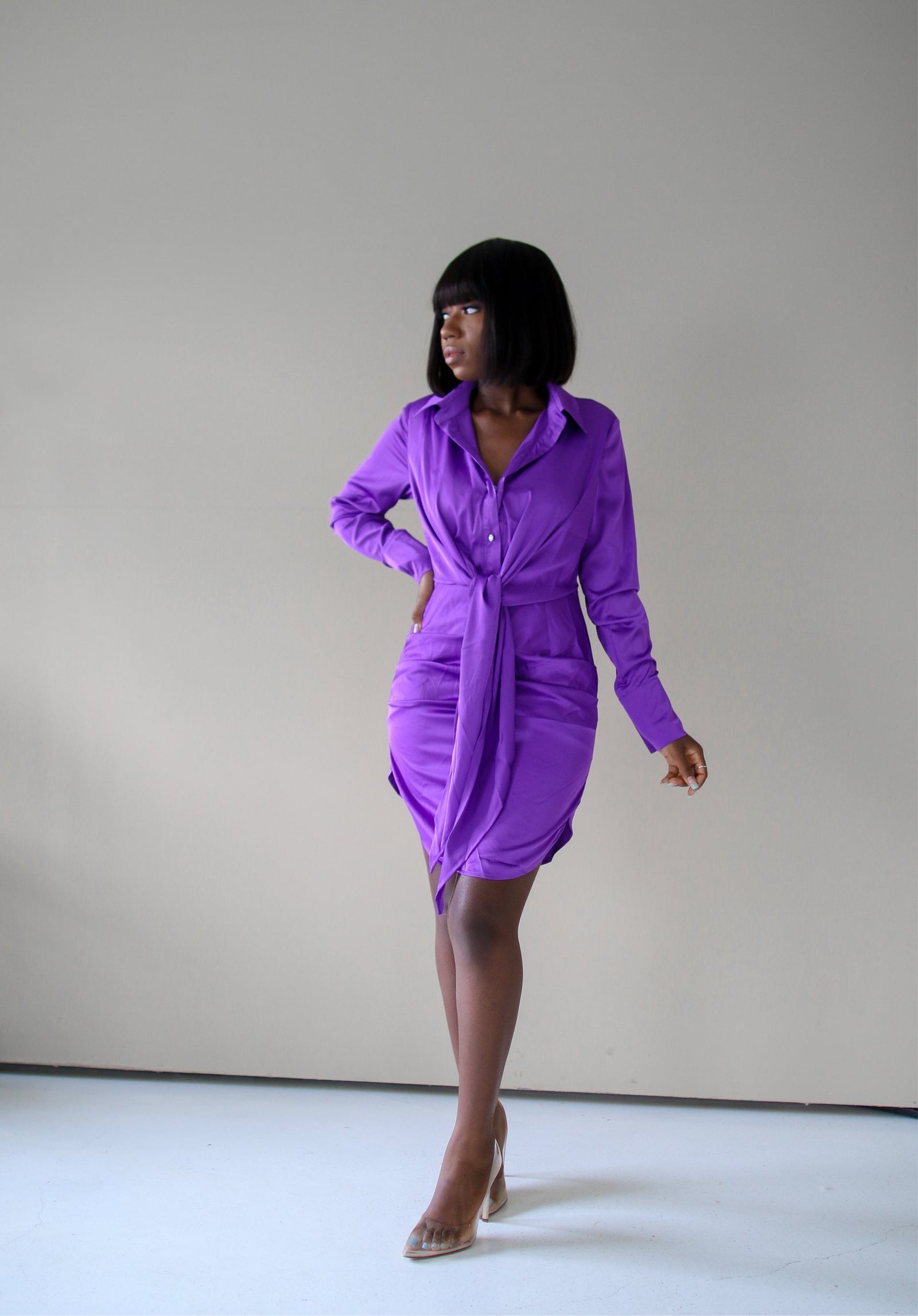 open lace back dress Nursing Collection: Lots of Love Plum Purple Shirt Dress, Small - The Mint Julep Boutique main image 0